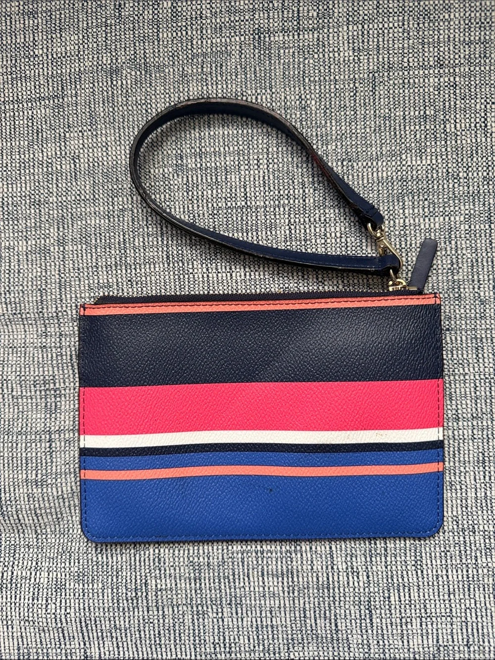 kate spade Navy, Pink & Blue Striped Wristlet
